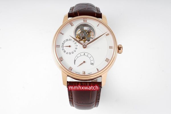 JB 6025-1542-55 Tourbillon-Uhr, Durchmesser 41 mm, V3, mit Kaliber 25, Automatik-Tourbillon, Datum, Gangreserveanzeige, Saphirglas, Spiegel, Lederarmband