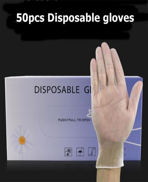 50 Stück Einweg-PVC-Handschuhe Tattoo-Handschuhe Antibakterielle Universal-Schutzhandschuhe für GeschirrspülenKücheGarten Hausreinigung1291921