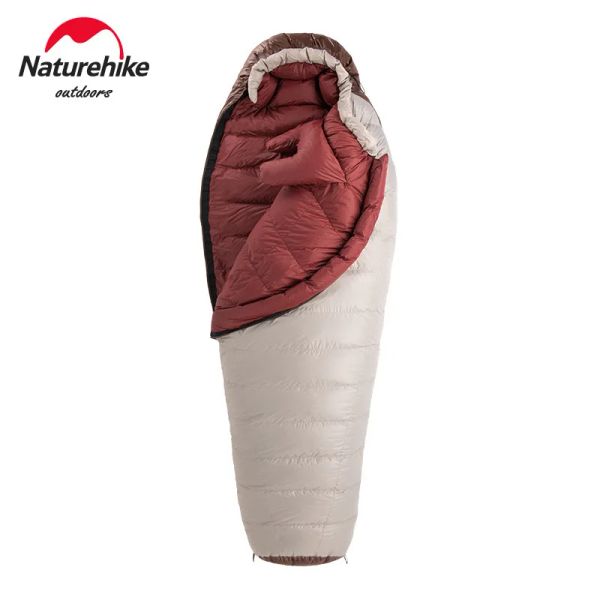 Engrenagem Naturehike Snowbird Duck Down Escalada Ao Ar Livre Ultraleve Portátil 20d Nylon Manter Quente Múmia Pato Down Saco de Dormir M L Xl Tamanho