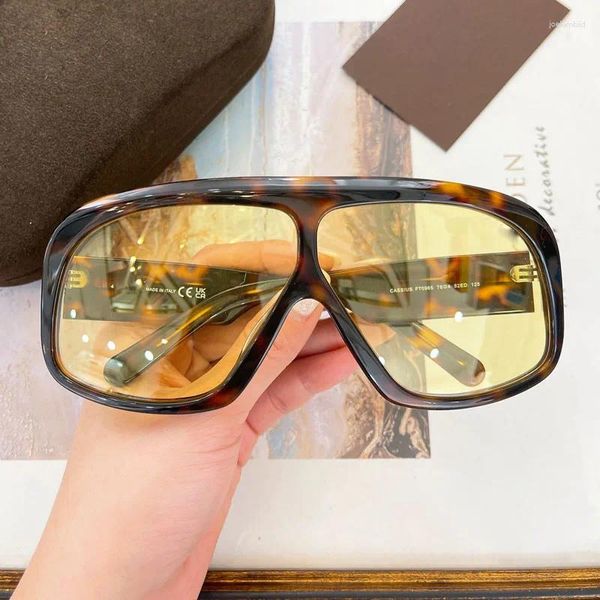 Sonnenbrille Übergroße 0965 Mode für Männer Frauen Acetat Top Qualität Unregelmäßige Oval Designer FT Persönlichkeit Eyeware