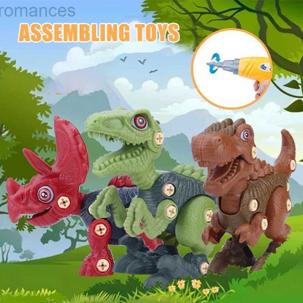 3D-Puzzles, neue Kinder, DIY-Dinosaurier-Spielzeug, lernen, pädagogisches Montagespielzeug mit elektrischem Schraubendreher, Geburtstagsgeschenke für Jungen und Mädchen, 240314