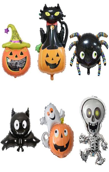 Balão de alumínio para halloween, balão de folha de alumínio, cabeça de abóbora, forma de morcego, dia das bruxas, balão de hélio, decoração de festa de halloween, brinquedo infantil 5986758