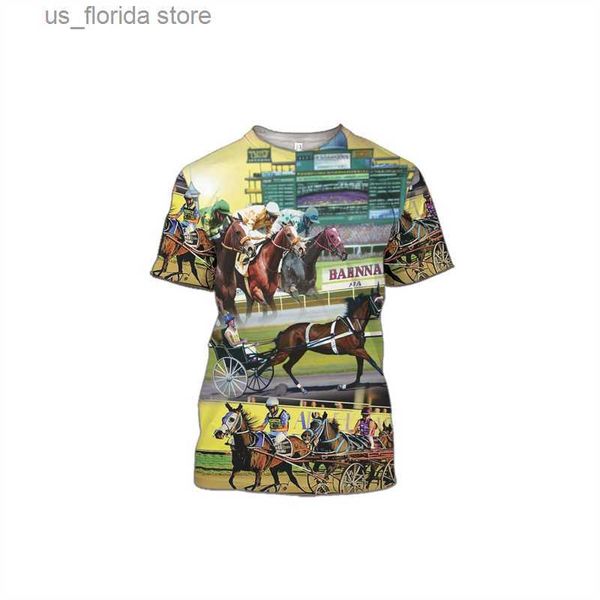 T-shirt da uomo Novità Animal Horse 3D Stampa T-shirt grafiche per uomo Donna Personalità casual Strtwear T Top T-shirt corta Slve oversize Y240321