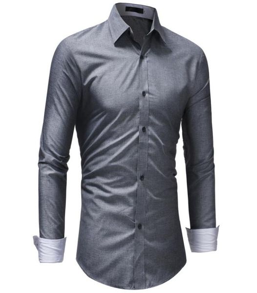 Herren Hemd 2020 Männlich Langarm Shirts Casual Hit Farbe Slim Fit Einfarbig Beliebte Designs Männer Kleid Shirts XXXL8657853