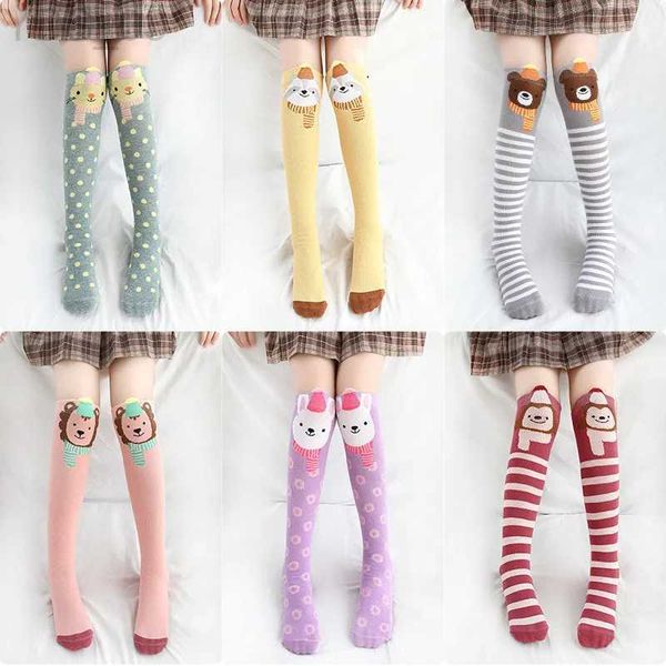 Kindersocken 1 Paar Kindersocken lange Socken Mädchen Cartoon Kniestrümpfe freie Größe Feind 3-12 Jahre Kind YQ240314