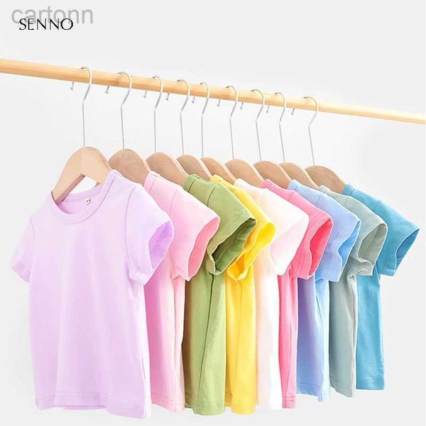 Camisetas 16 cores sólidas crianças camiseta para meninos meninas algodão verão crianças tops camisetas bebê crianças camisetas blusa roupas 12m 24m 2-12 anos ldd240314