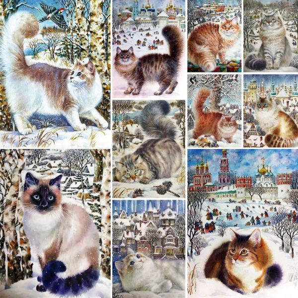 Numero Gatto Grasso Animale Dipingere fai da te con i numeri Kit Colori ad olio 40 * 50 Immagine con i numeri Foto Dipinti murali per adulti Lavoro manuale Arte della parete