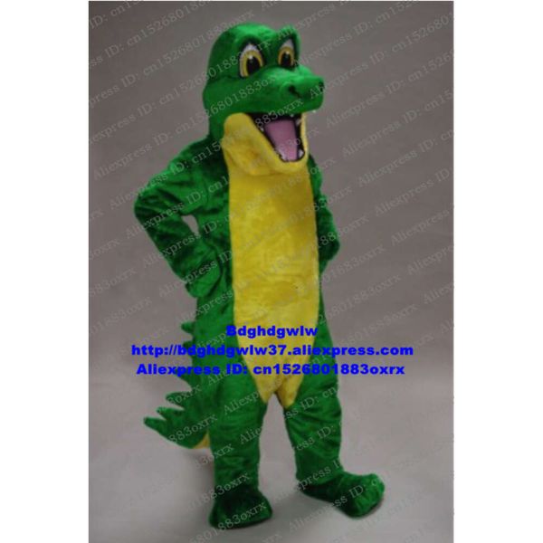 Trajes da mascote verde jacaré crocodilo jacaré traje da mascote adulto personagem dos desenhos animados terno terno festa de ano novo marca promoção zx2885