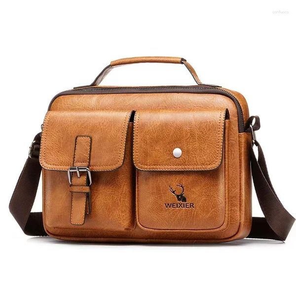 Valigette TopFight 2024 Borsa a tracolla da uomo Borsa in pelle PU Business Singola spalla Borsa portatile Moda giovanile Borse casual