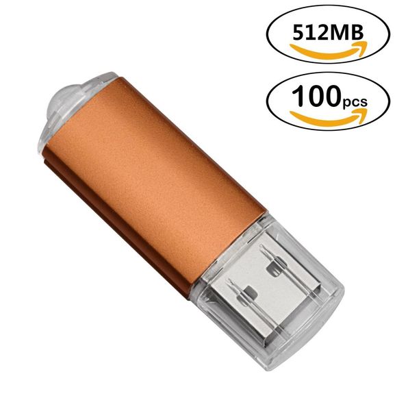 Bütün 100 PCS Dikdörtgen USB Flash Drive 512MB Flash Kalem Sürücüsü Yüksek Hız 512m Başparmak Dizüstü Bilgisayar Tablet M1875046