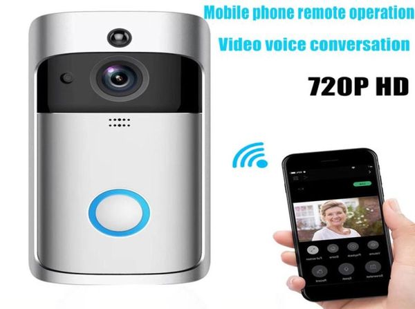 Smart Home V5 Drahtlose Kamera Video Türklingel 720P HD WiFi Sicherheit Smartphone Fernüberwachung Alarm Tür7859307
