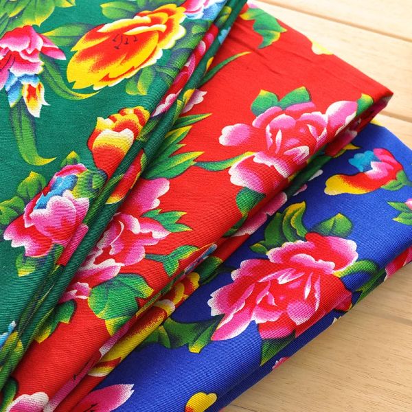 Ткань толстый твил хлопковой китайский пион -цветочный ткань традиционная одежда Cheongsam плать