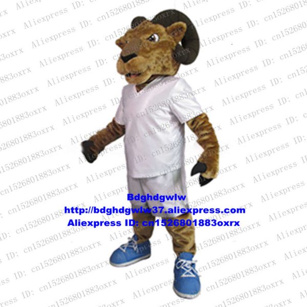 Costumi mascotte Marrone Bighorn Pecora Ram Antilope Gazzella Capra Costume mascotte Personaggio dei cartoni animati per adulti Piazza Pubblicità Strada pedonale Zx1843