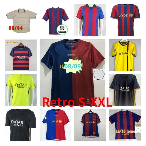 Retro Barcelona Soccer Trikots Barca 96 97 08 09 10 11 Xavi Ronaldinho Ronaldo Rivaldo Guardiola Iniesta Finals Klassiker MAILLOT FOOT 12 13 14 16 Fußballhemden 4xl