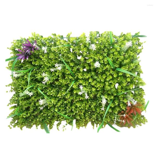 Flores decorativas grama quadrado plástico gramado planta casa decoração de parede verde fundo flor