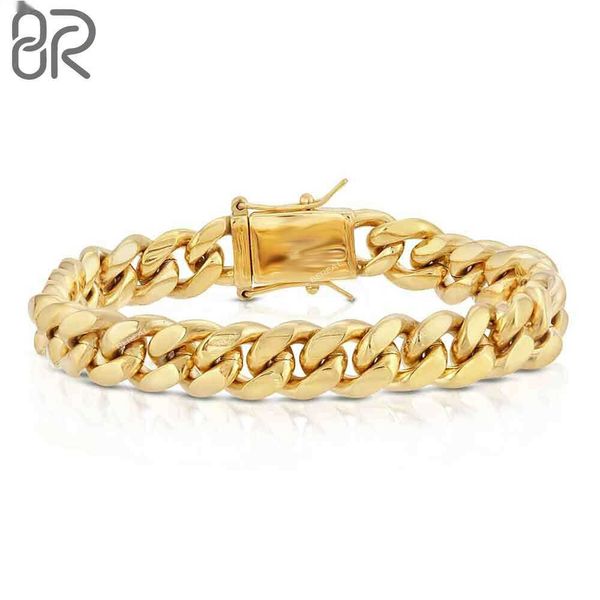 Fabrik Custom 5mm 10k 14k 18k festes Gold Real Gold Cuban Link Chain Shine Belles Armband Hip Hop Feiner Schmuck für Männer