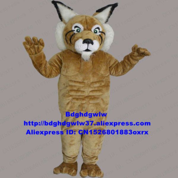 Trajes de mascote marrom gato selvagem caracal jaguatirica lince catamount bobcat mascote traje personagem sofisticado andando rua zx909
