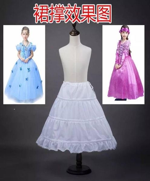 2019 nova saia barata da menina de flor branca três aros princesa saia pequeno vestido acessórios meninas curto underskirt6240300