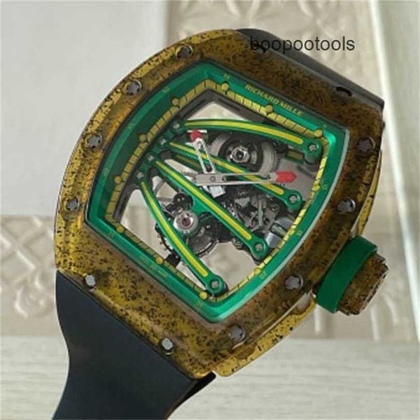 Orologio meccanico Cronografo Richardmill Orologi da polso di lusso Orologi da uomo Richardmill RM5901 Monkey Peach Tourbillon Edizione limitata Uomo Sport per il tempo libero Y5CD