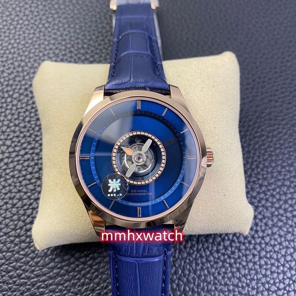 Uhr MI 528.53.44.21.03.001 mit echtem Tourbillon-Uhrwerk, verspiegeltem Lederarmband aus Saphirglas