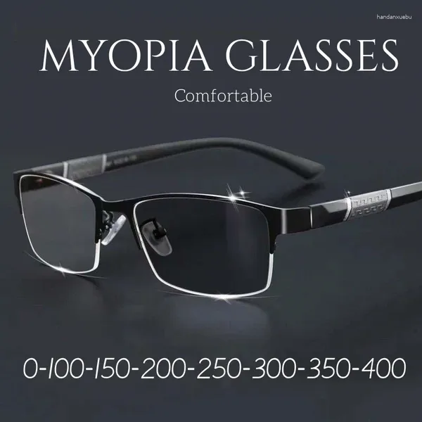 Sonnenbrille trendy unisex pochromic myopia gläser Metal Business Square Brille für Männer Frauen intelligente Kurzfilme fertiggestellt