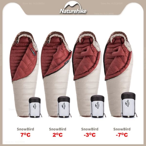 Engrenagem Naturehike Inverno Duck Down Saco de Dormir Ultraleve À Prova D 'Água Aquecido Compressão Sacos de Dormir Ao Ar Livre Churrasco Camping Saco de Dormir