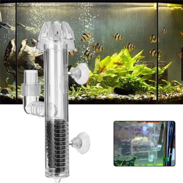 Acessórios superfície de aquário acrílico para tanque de peixes proteína skimmer filtro de óleo waterplant pistil cabeça flutuante design forma hélice silencioso