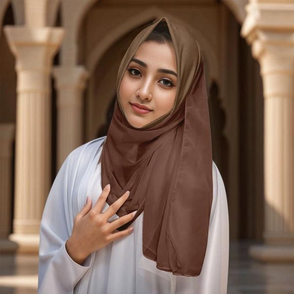 Abbigliamento etnico Ramadan Islamico Bolla istantanea Scialle in chiffon Sciarpa Lady Avvolgere la testa Sciarpe Hijab da donna Velo musulmano Hijab