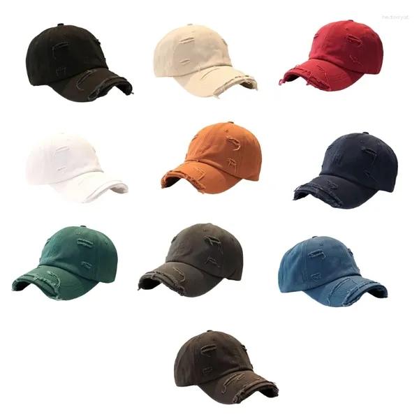Бейсбольные кепки с защитой от солнца для женщин и мужчин с грубой кромкой, бейсболка для взрослых, регулируемая летняя подростковая шляпа в стиле состаренного стиля для занятий спортом на открытом воздухе