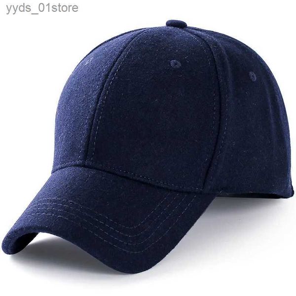 Бейсбольные кепки для среднего возраста и пожилых людей, зимняя теплая фетровая спортивная шапка для папы, шерсть Snback C для мужчин, бейсболка большого размера C 55-60 см 60-65 см L240314