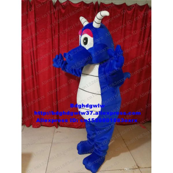 Trajes da mascote azul dragão loong mascote traje adulto personagem dos desenhos animados roupa terno aniversário parabéns performn agindo zx2943