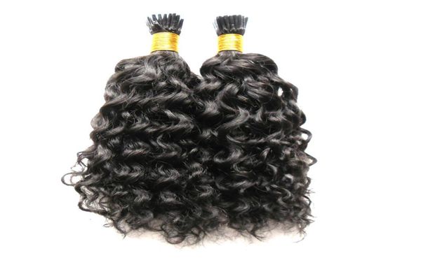 10quot26quot Бразильские вьющиеся волнистые человеческие волосы для наращивания I Tip Наращивание волос для человека 100G 100S Glue Fusion кератиновый наконечник h1733442