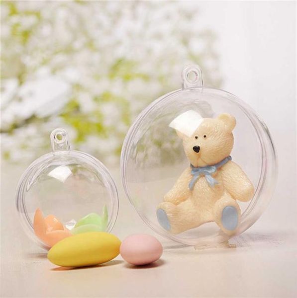 Decorações de Natal Openable Plástico Transparente Bola de Natal Baubles 4cm a 146cm Árvore de Natal Ornamento Festa de Casamento Clea4862864