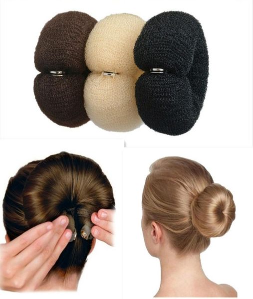 3 cores moda cabelo bun maker donut espuma mágica esponja fácil grande anel hairl ferramentas de estilo poliéster penteado perucas acessórios for1351218