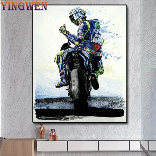 Stitch F1 DIY 5D-Diamantgemälde, Motorradfahrer, voller Diamanten, Stickerei, Mosaikkunst, Kreuzstich-Set, 3D-Kristall, Heimdekoration, Geschenk