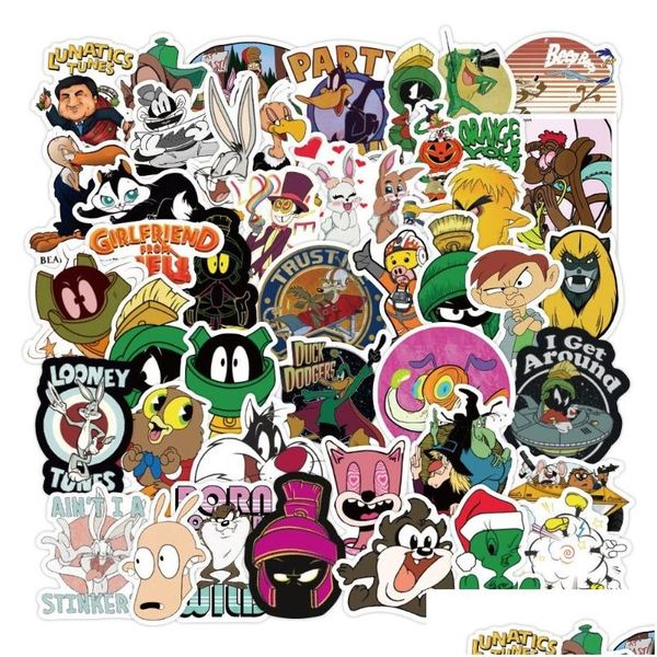 Adesivos de carro 50 pçs / lote bonito animação coelho looney tunes adesivo dos desenhos animados criativo iti bicicleta skate guitarra mala à prova d 'água d ot1gs