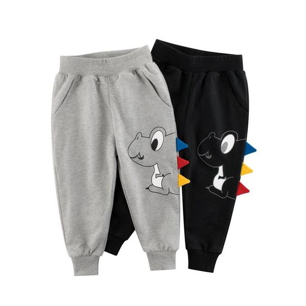 Pantaloni 1-9 anni Pantaloni per bambini 100% cotone Dinosauro Cartoon Ragazzi Ragazze Bambini Primavera Autunno Sport Pantaloni sportivi lunghi Drop Delivery Baby Otacz