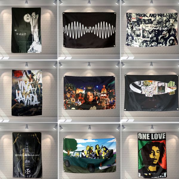 Verleihen Sie Ihrem Zimmer etwas Metal-Art-Flair mit dieser Rockmusik-Wandteppich-Wanddekoration – REGGAE Rock Art Poster Bar Garage Wandhintergrunddekoration Wandbehang Flagge