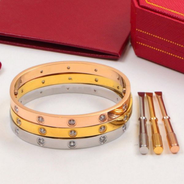Bracelets de unhas de zircão clássico de ouro Gold Bange de jóias para homens para homens de aço inoxidável Bracelet Bracelet Gifts Gifts