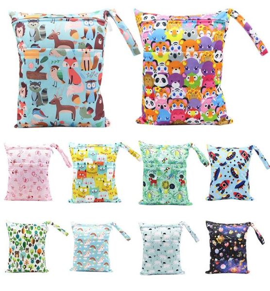 98 Stili Borse per pannolini per bambini Borsa per pannolini portatile Borsa per pannolini bagnata e asciutta Cerniera impermeabile M21447340213