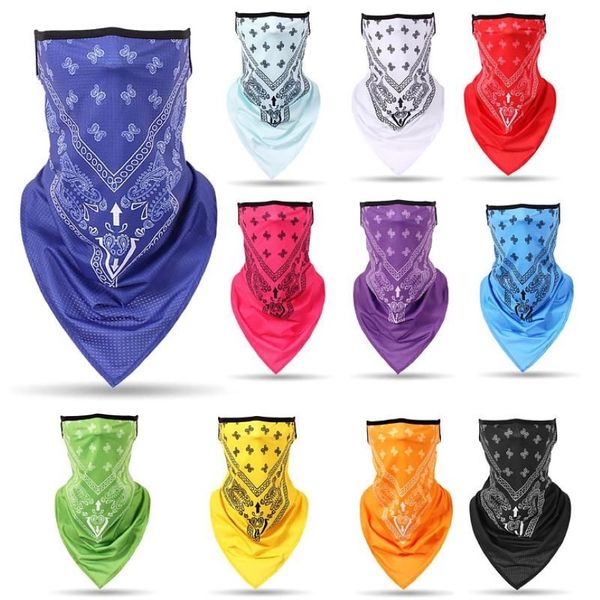 Sciarpe Bandana unisex Triangolo Mezza faccia Orecchio appeso Sport all'aria aperta Corsa Escursionismo Ciclismo Copri collo pratico Antipolvere244N