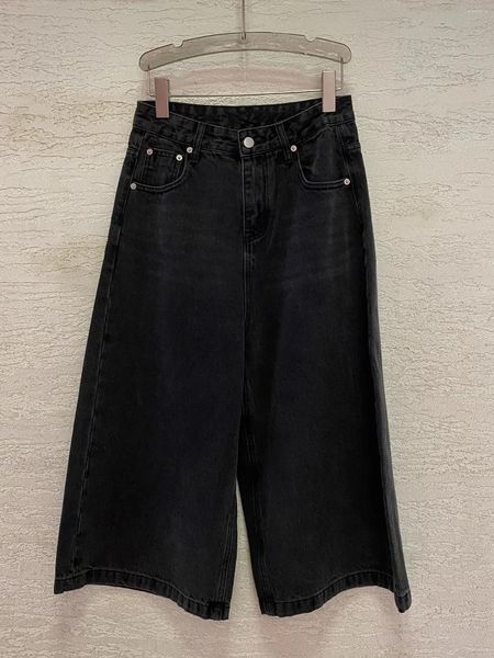 Jeans da donna 2024 Moda larghi casual a gamba larga a sette punti 0224