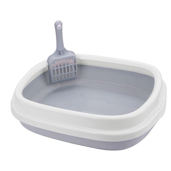 Outros suprimentos para gatos Caixa de areia 1 conjunto Excrement Treinamento Areia Bandeja com Colher Pet WC Bedpan Anti-Splash Drop Delivery Dhi56