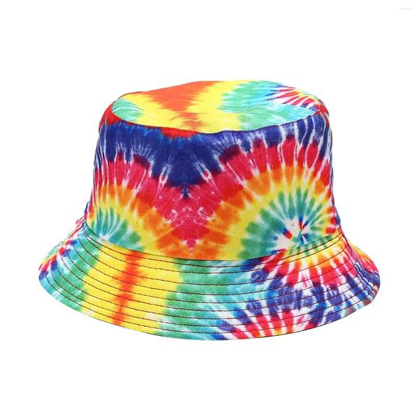 Berretti Poliestere Accessori di abbigliamento reversibili Tie Dye Cappello da pescatore Pieghevole a tesa larga Regalo per ragazzi e ragazze Stampa estiva da spiaggia Graffiti