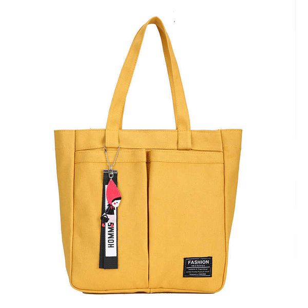 Canvas-Tasche für Damen, japanische und koreanische Instagram, große Kapazität, College-Studenten-Klasse, Tragetasche, Handheld-Umhängetasche 240315