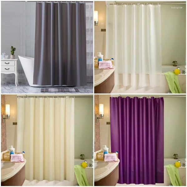 Cortinas de chuveiro cortina transparente banheiro peva planície impermeável engrossado el cor sólida cinza s atacado