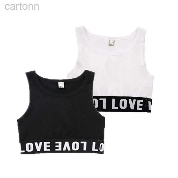 T-Shirts Yaz Kız Tank Tops Çocuklar İç Çamaşırı Model Pamuk Tank Top Kızlar İçin Genç Kız Kamisole Kids Singlets Fanila LDD240314