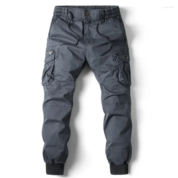 Pantaloni da uomo Cargo da uomo da jogging casual in cotone elastico in vita militare da uomo streetwear pantaloni tattici da lavoro taglie forti