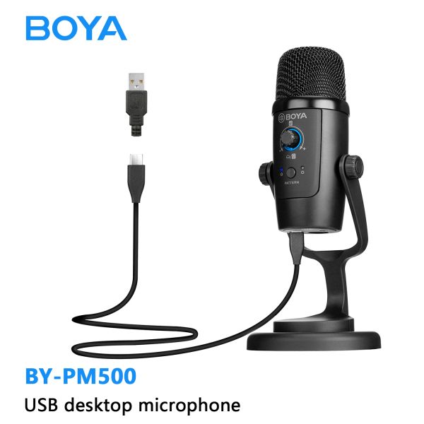 Mikrofone Boya Bypm500 USB-Kondensator-Desktop-Mikrofon für PC, Computer, Mobiltelefon, Singen, Gaming, Streaming, Podcasting, Aufnahmemikrofon