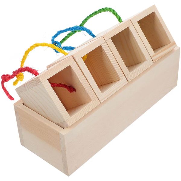 Spielzeug Holz Hase Hamster Futter Spielzeug Spielzeug Kleine Leckereien Essen Verstecken Puzzle Lustige Käfig Spielzeug Haustiere Feeder